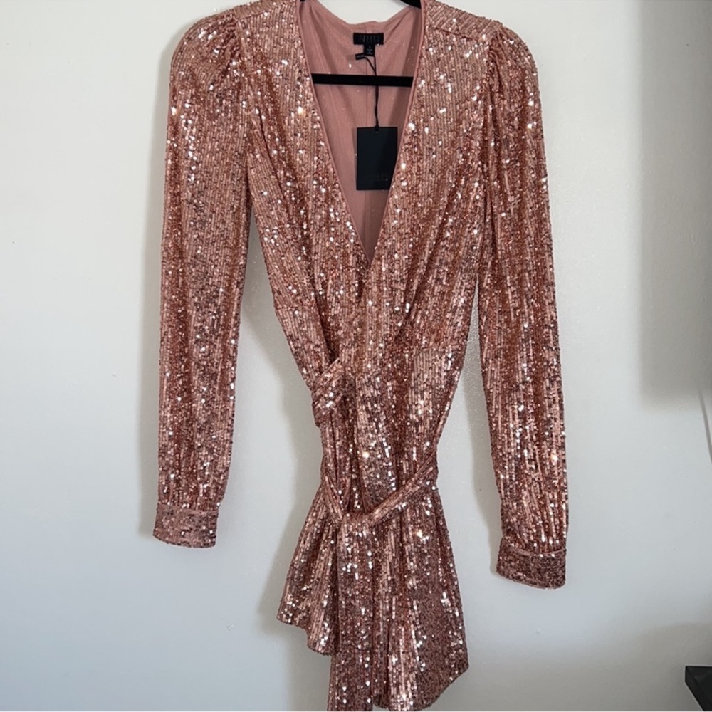 NBD Sequin Wrap Dress - Picture 2 of 7